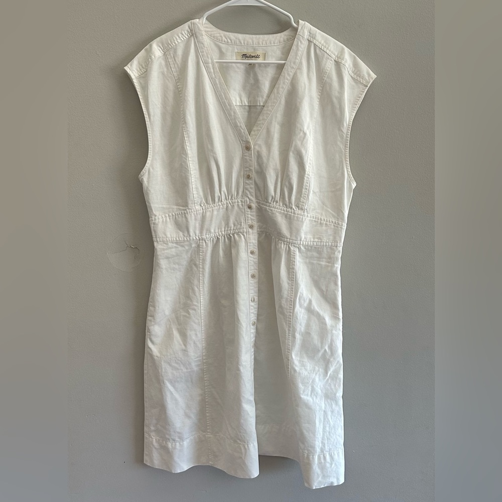 New Madewell Denim Cap-Sleeve Button-Front Dress … - image 5